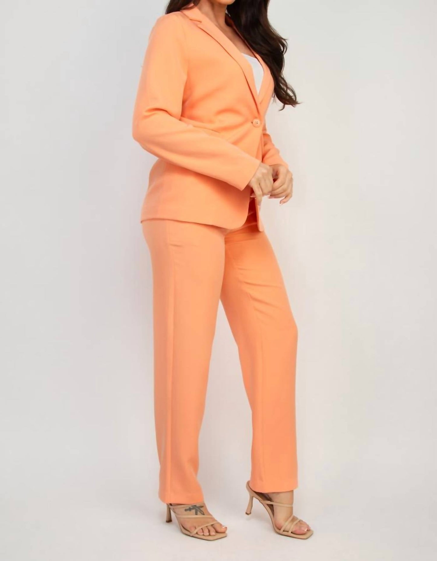 A.C.G. Los Angeles - Midrise Dressy Pants & Button Front Blazer Set