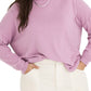 Madewell Ashbury Mock Neck Sweater in Vibrant Lilac, Size Medium