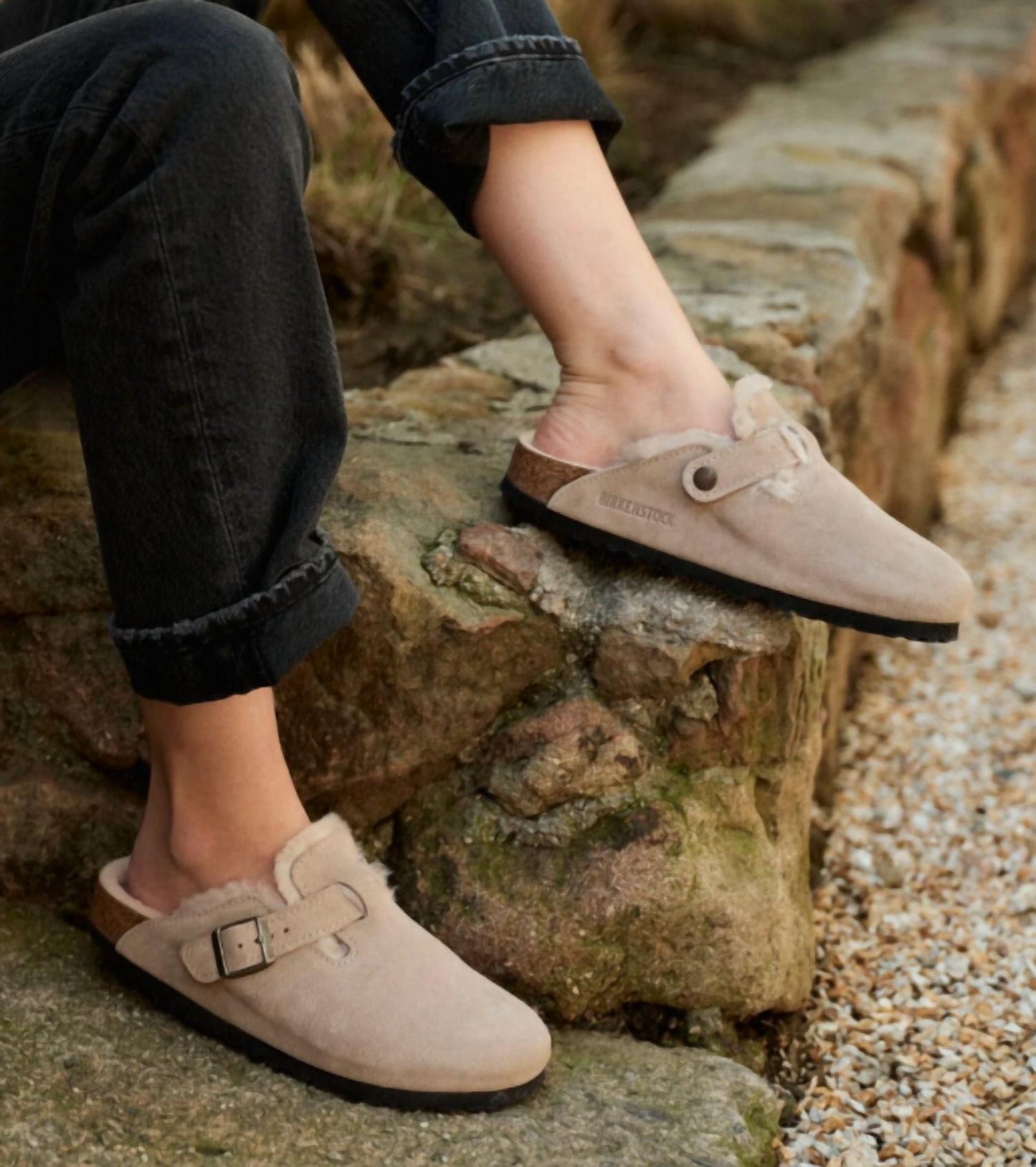 Birkenstock - Women's Boston Suede Shearling Clogs