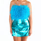 Buddylove - Fancy Strapless Feather Crop Top
