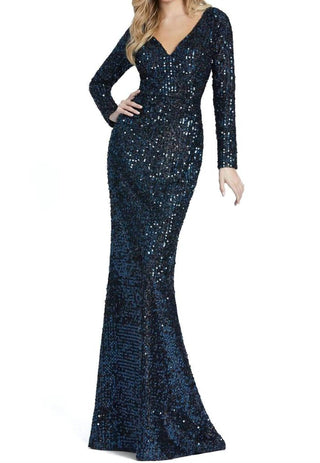 Ieena For Mac Duggal - 26445 Long Sleeve Sequin Gown
