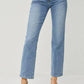 Risen - High Rise Ankle Straight-cross Over Button