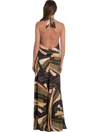 Elan - Vestido longo com estampa abstrata