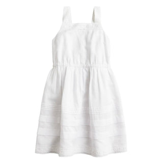 J.Crew - VESTIDO AVENTAL COM ILHÓS PARA MENINA EM MISTURA DE LINHO E ALGODÃO