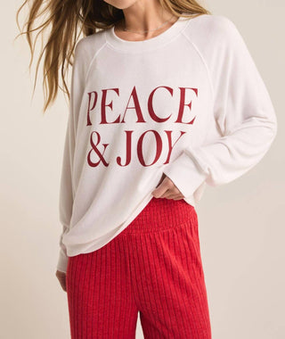 Z Supply - Blusa Raglan de Manga Longa Cassie Peace and Joy