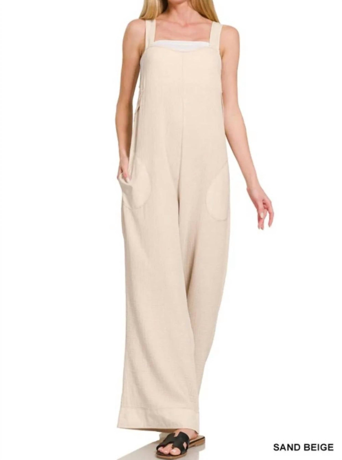 Trendsi - Zenana Double Gauze Washed Wide Leg Overalls