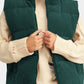 1 With Women - Corduroy Stand Neck Zipped Puffer Vest