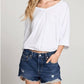 Chaser - Gianna 3/4 Sleeve V-neck Tee