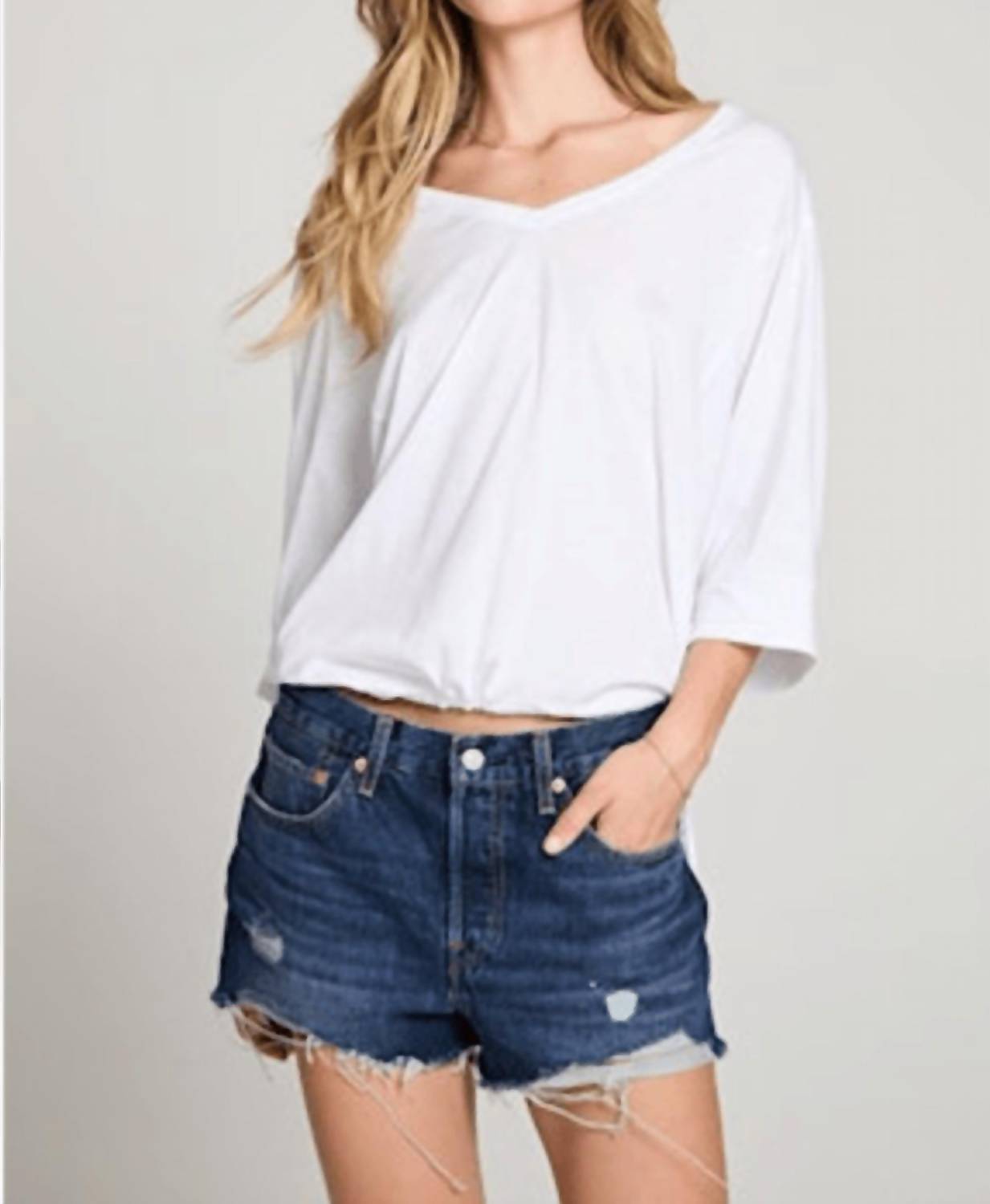 Chaser - Gianna 3/4 Sleeve V-neck Tee