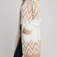 Allie Rose - Cozy Eyelash Chevron Open Cardigan With Pockets