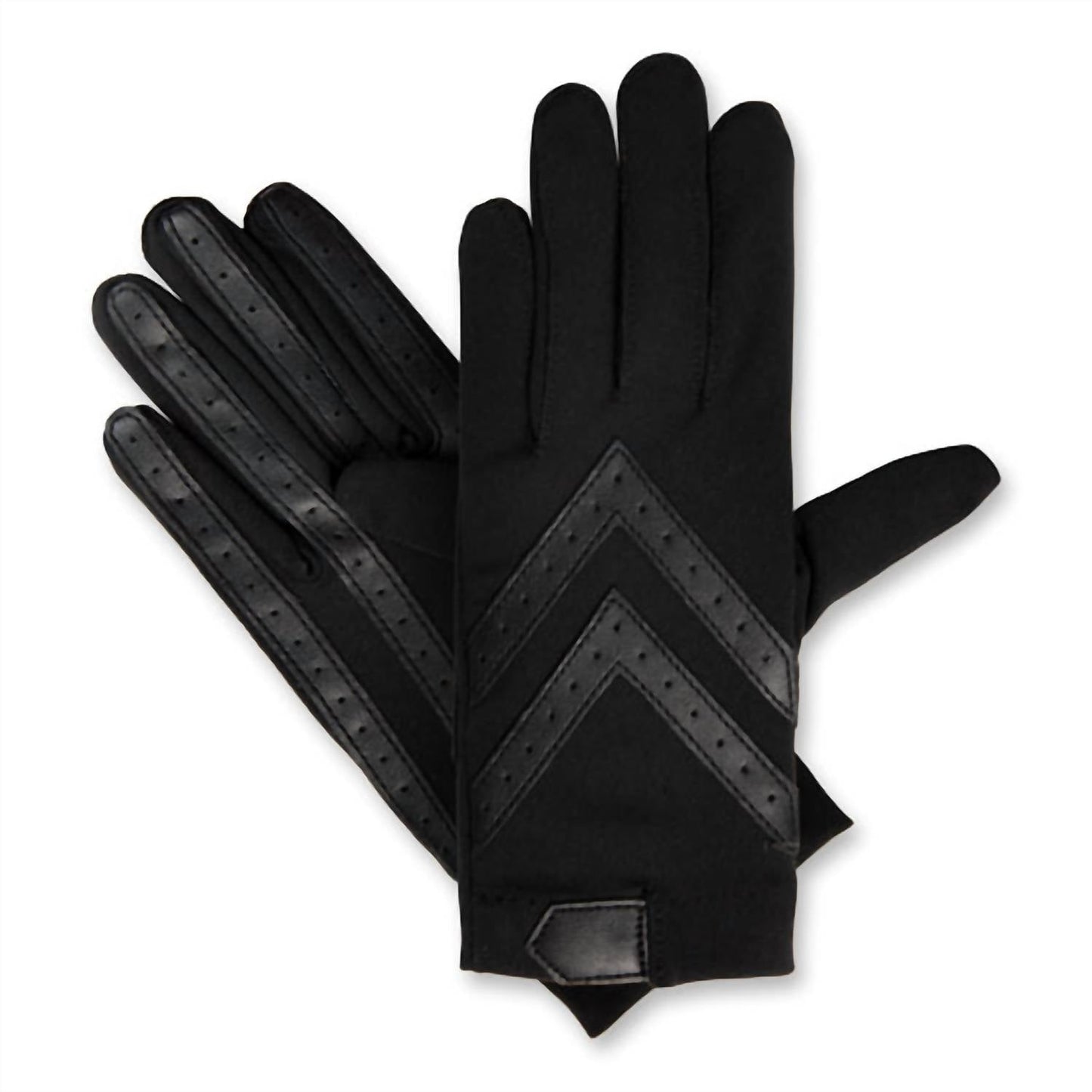 Isotoner - Women's Spandex Shortie Glove With Chevron Detail