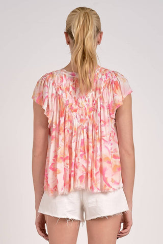 Elan - Floral Ruffle Blouse
