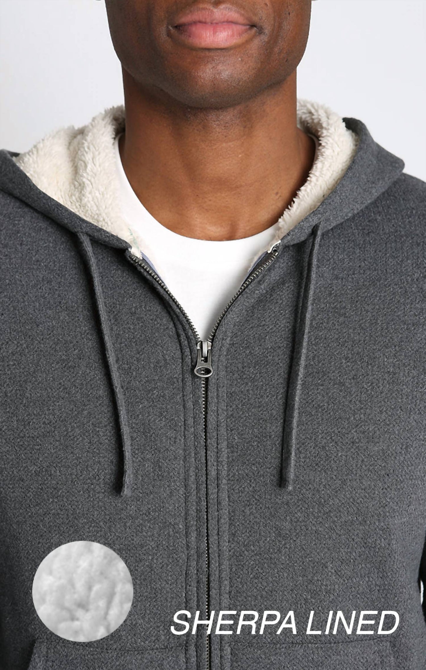 Jachs New York - Recycled Jacquard Sherpa Lined Full Zip Hoodie