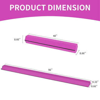 Tapete multifuncional BalanceFrom Fitness com trave de equilíbrio de 2,4 m, conjunto de ginástica, rosa