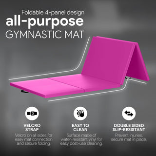 Tapete multifuncional BalanceFrom Fitness com trave de equilíbrio de 2,4 m, conjunto de ginástica, rosa