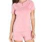 Twelve Eighty Eight - Olivia Short Henley Loungewear Set