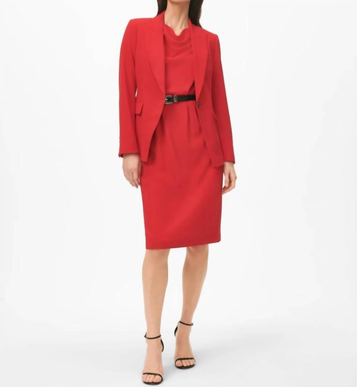 Brooks Brothers - Cap Sleeve Belted Cowl Neck Dress