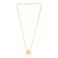 14k Yellow Gold High Polish Circle Disc Paperclip Link Necklace