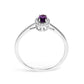 10K White Gold 5X3MM Oval Purple Amethyst and Diamond Accent Halo Ring (I-J Color, I1-I2 Clarity) - Ring Size 6.5