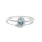 10K White Gold 5X3MM Oval Purple Amethyst and Diamond Accent Halo Ring (I-J Color, I1-I2 Clarity) - Ring Size 6.5