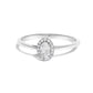 10K White Gold 5X3MM Oval Purple Amethyst and Diamond Accent Halo Ring (I-J Color, I1-I2 Clarity) - Ring Size 6.5