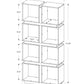 Contemporary 5-Tier White Bookshelf