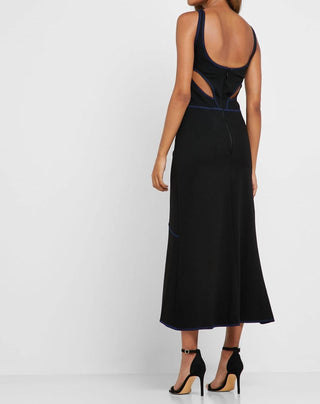 Topshop - Vestido flare com recorte nas costas nadador e ajuste justo