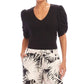 Karen Kane - Ribbed Twist Sleeve V-Neck Top