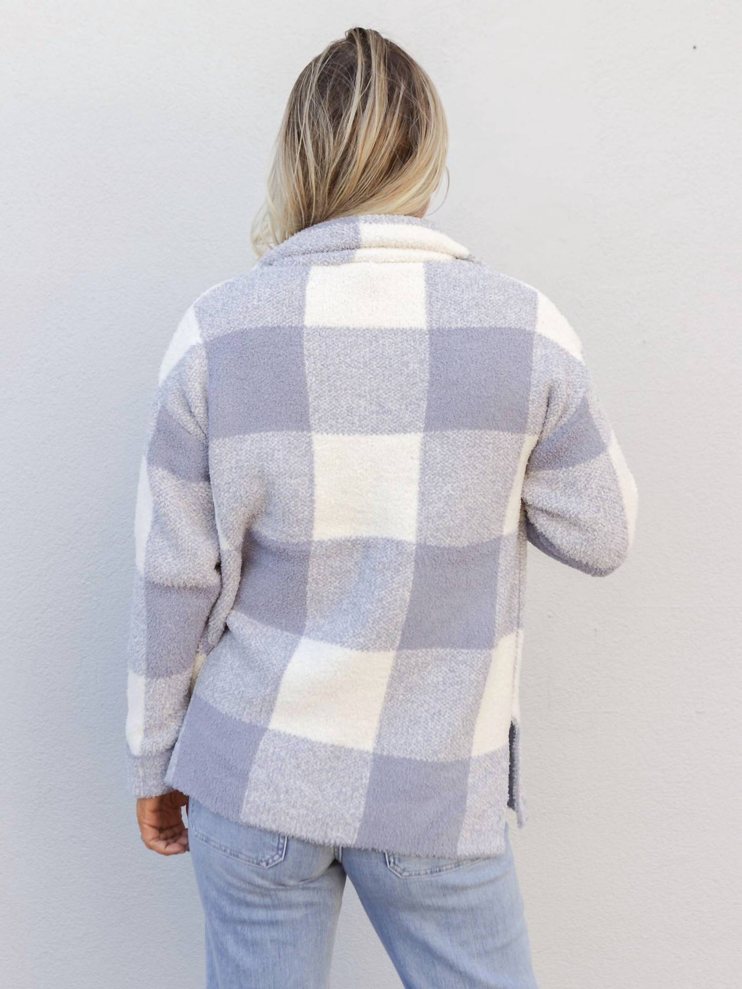 Hem & Thread - Be There For You Check Pattern Shacket Sweater