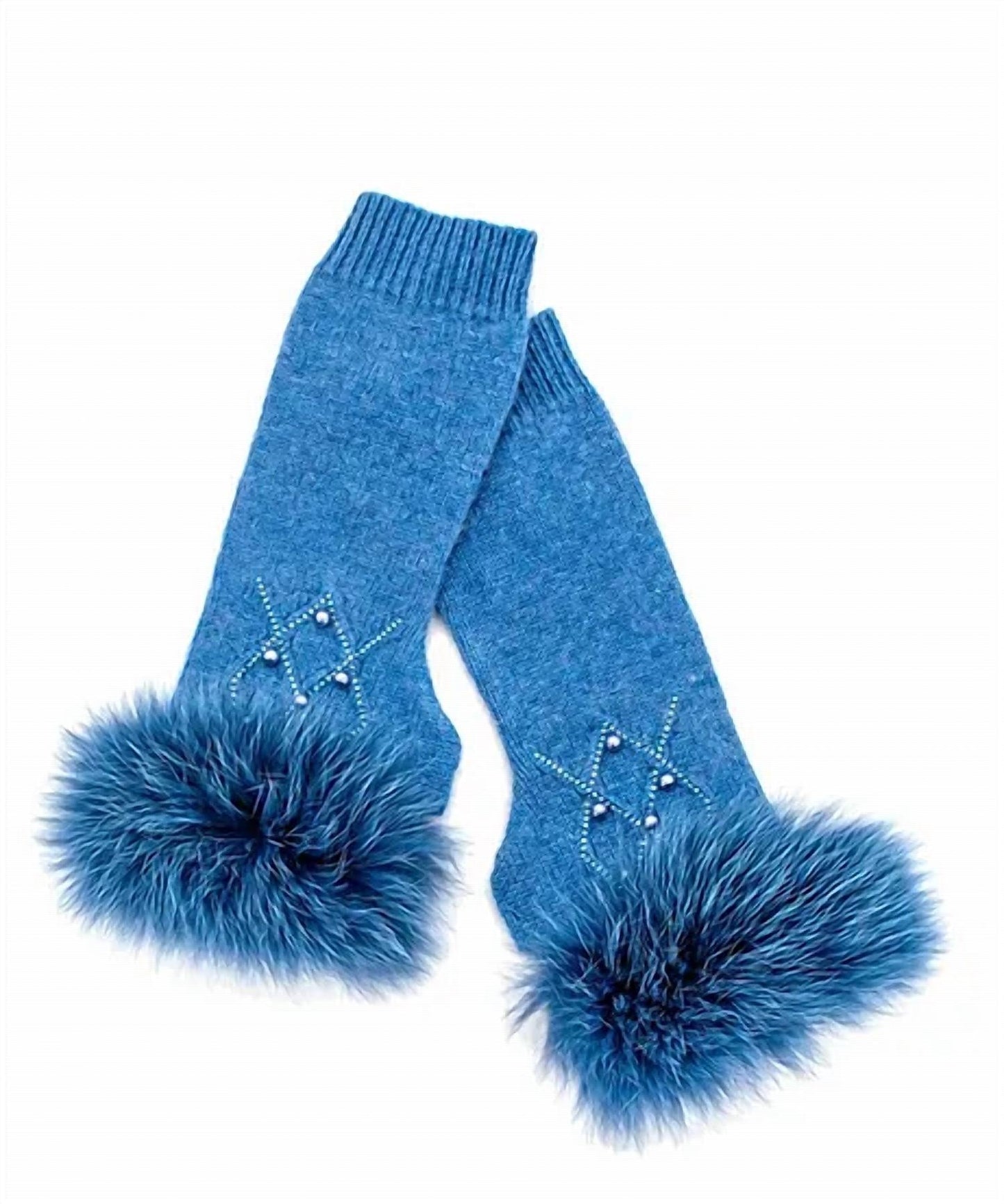 Mitchie'S Matchings - GLIM78 - Fingerless Glove w/ Crystal/Diamond and Fox Trim