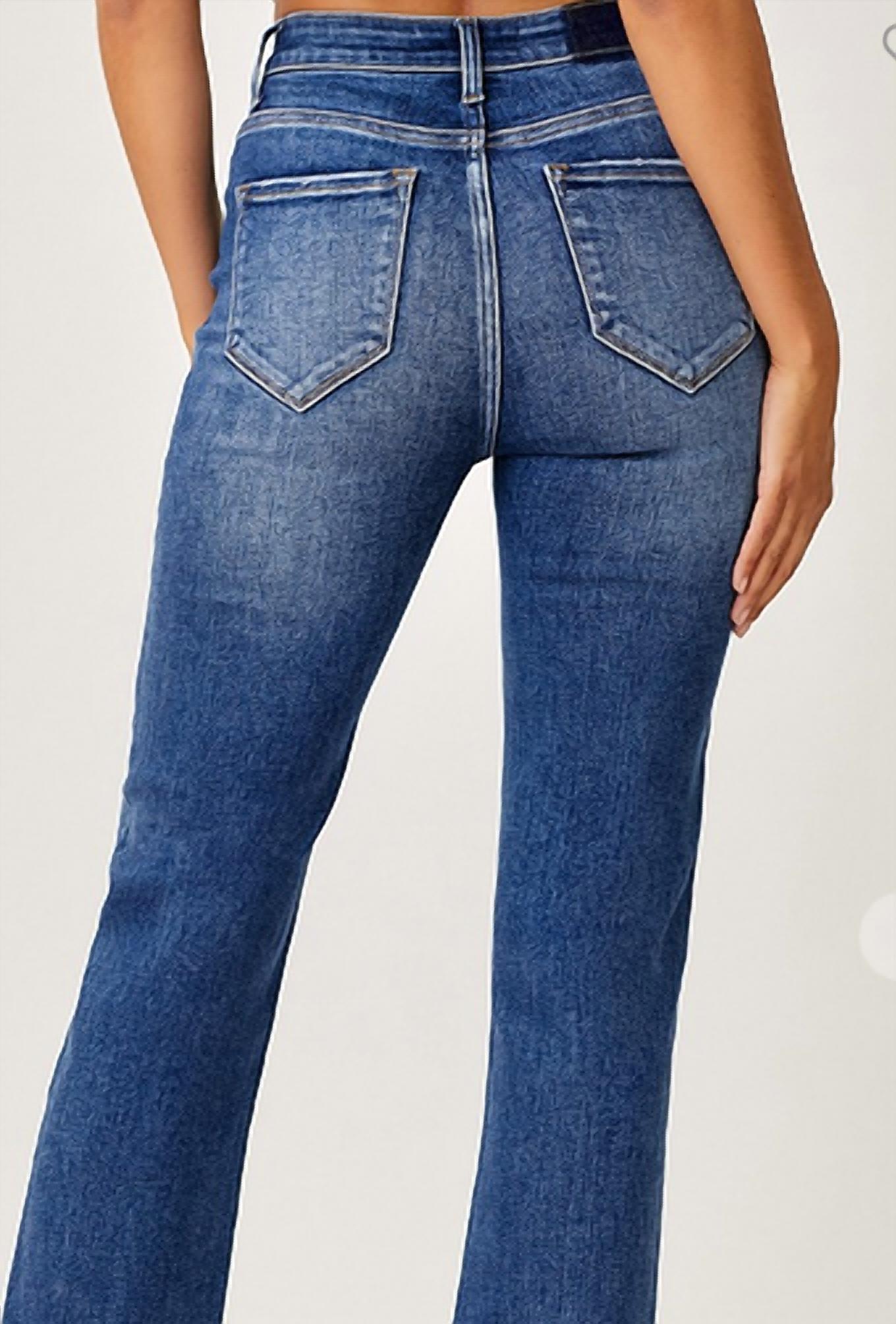Risen - Mid Rise Slim Relaxed Straight Jeans