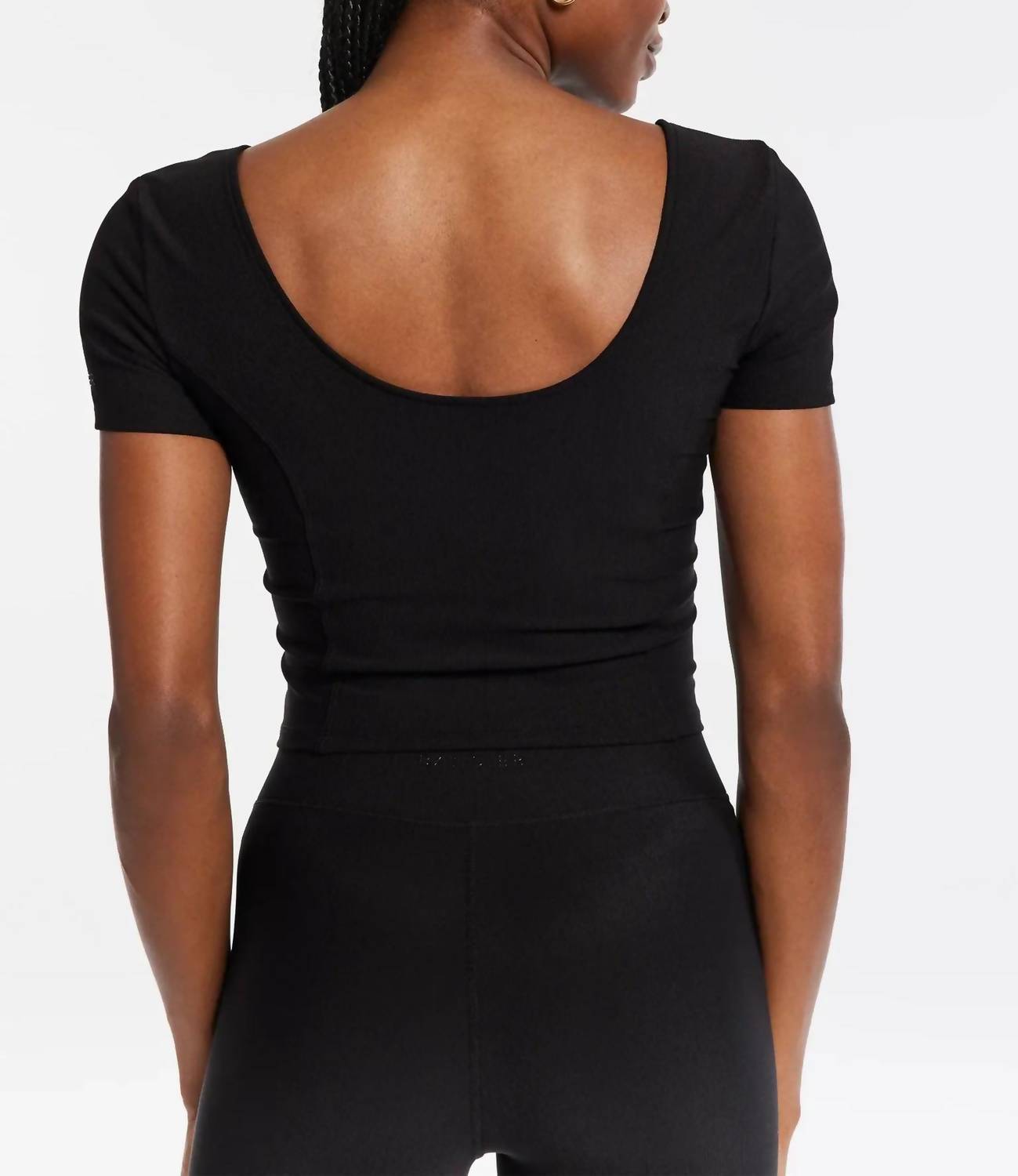 Bandier - Rib Crop Short Sleeve Top