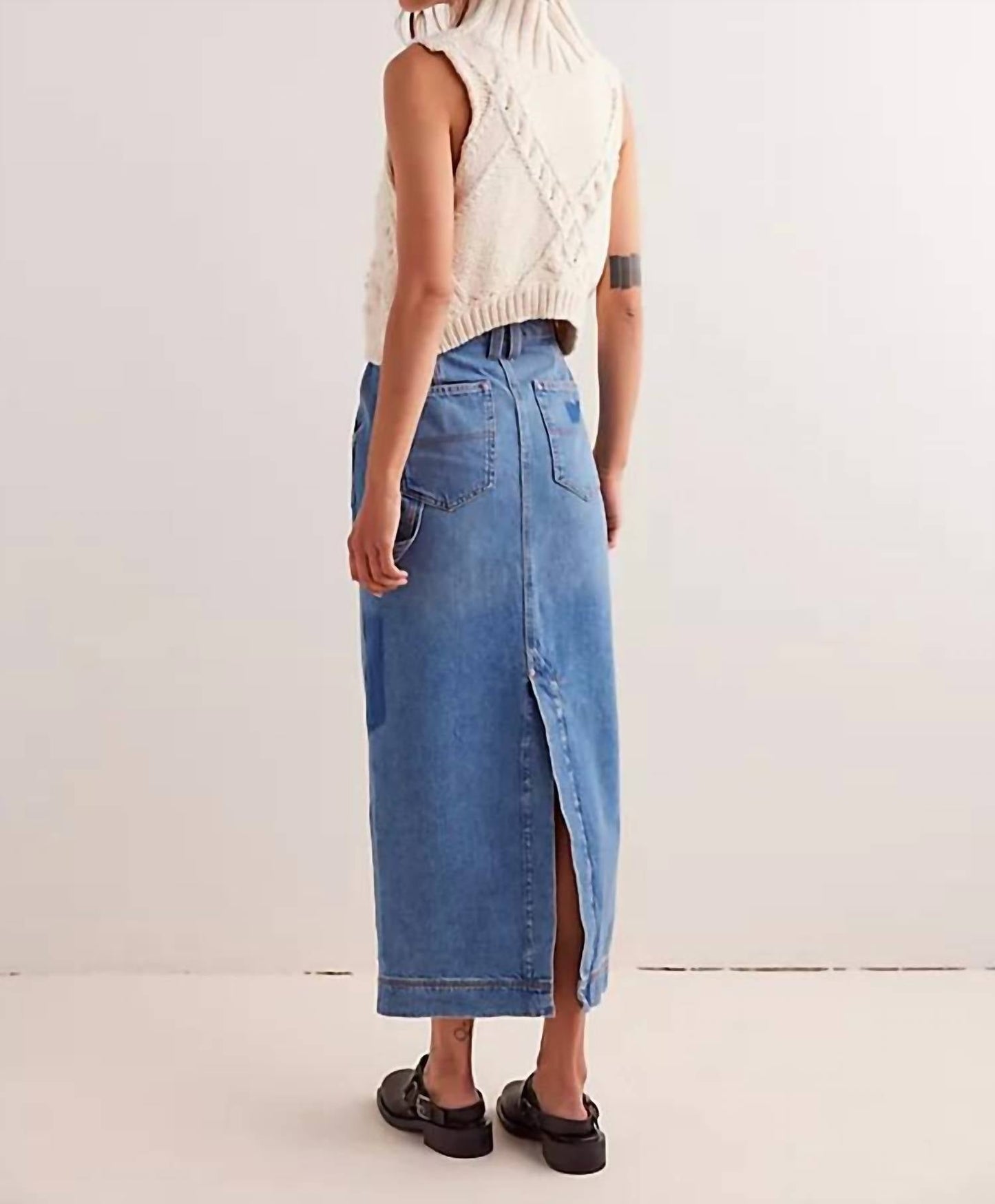 Free People - Francisco Denim Maxi Skirt