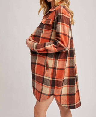Bluivy - Women's Flannel Plaid Longline Shacket