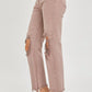 Risen - High Rise Knee Distressed Straight Jean
