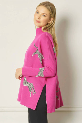 Entro - Leopard Sweater Top