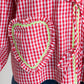 Karlie - Vintage Check Ric Rac Heart Tie Top