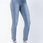Judy Blue - Mid Rise Release Waistband Detail Skinny Jeans