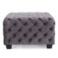 Modern Glam Ottoman With Upholstery And Button Tufted Design