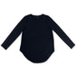 Alfani Womens Blouse Deep Long Sleeve Curved Hem Black XXL