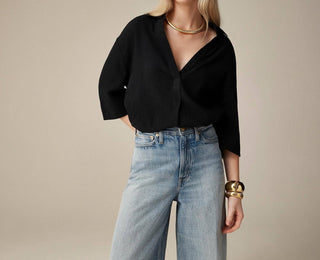 J.Crew - Camisa popover em gaze arejada