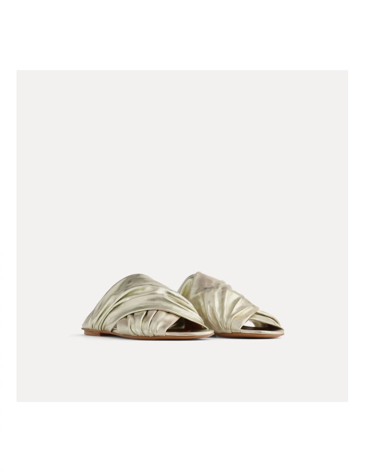 Forte Forte - Women's Flat Laminated Leather Crossed Sandals