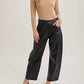 Bluivy - Vegan Leather Barrel Pants
