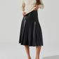 Astr - Vena Pleated Faux Leather Skirt