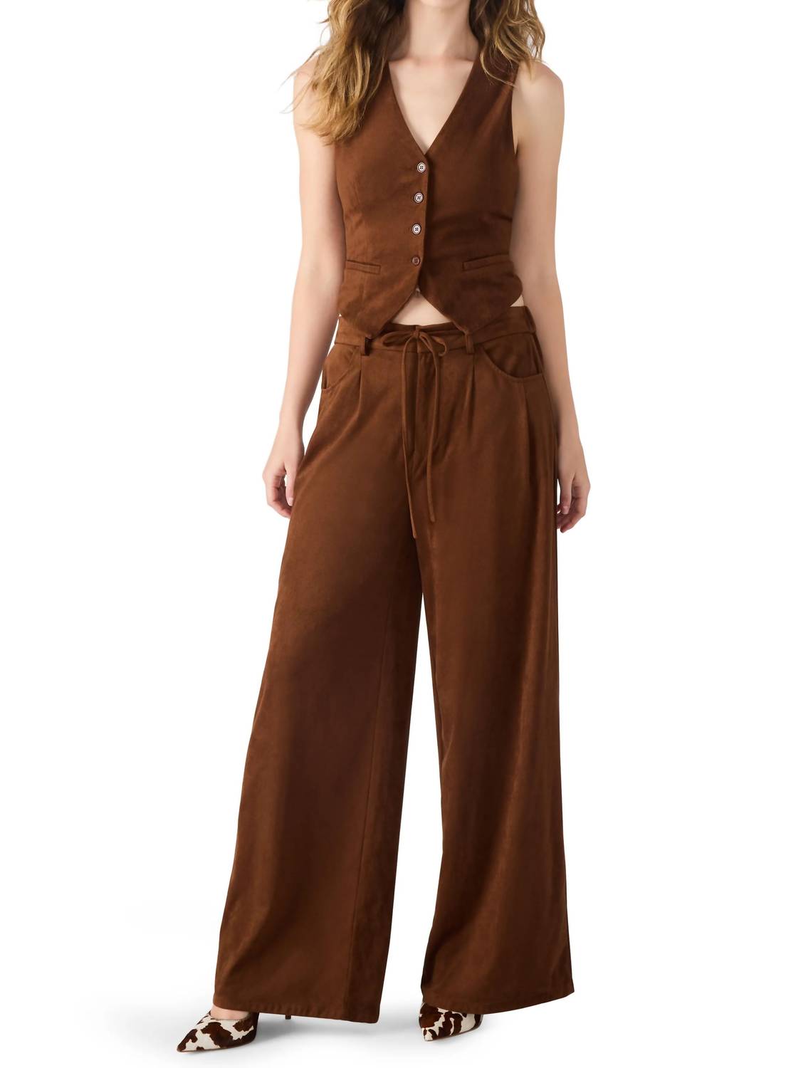 Steve Madden - Alysia Faux Suede Drawstring Pants