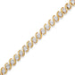 14K Yellow Gold Plated .925 Sterling Silver 1/2 Cttw Round Miracle-Set Diamond S-Curve Tennis Bracelet (I-J Color, I3 Clarity) - 7"