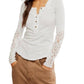 Free People - Our Song Henley Cuff Tee