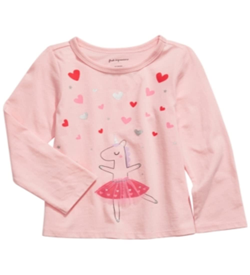 Camiseta Unicórnio Dançante para Meninas First Impressions Rosa Tamanho 6-9M