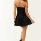 Baby Pink - Strapless Belted Full Pleated Mini Dress