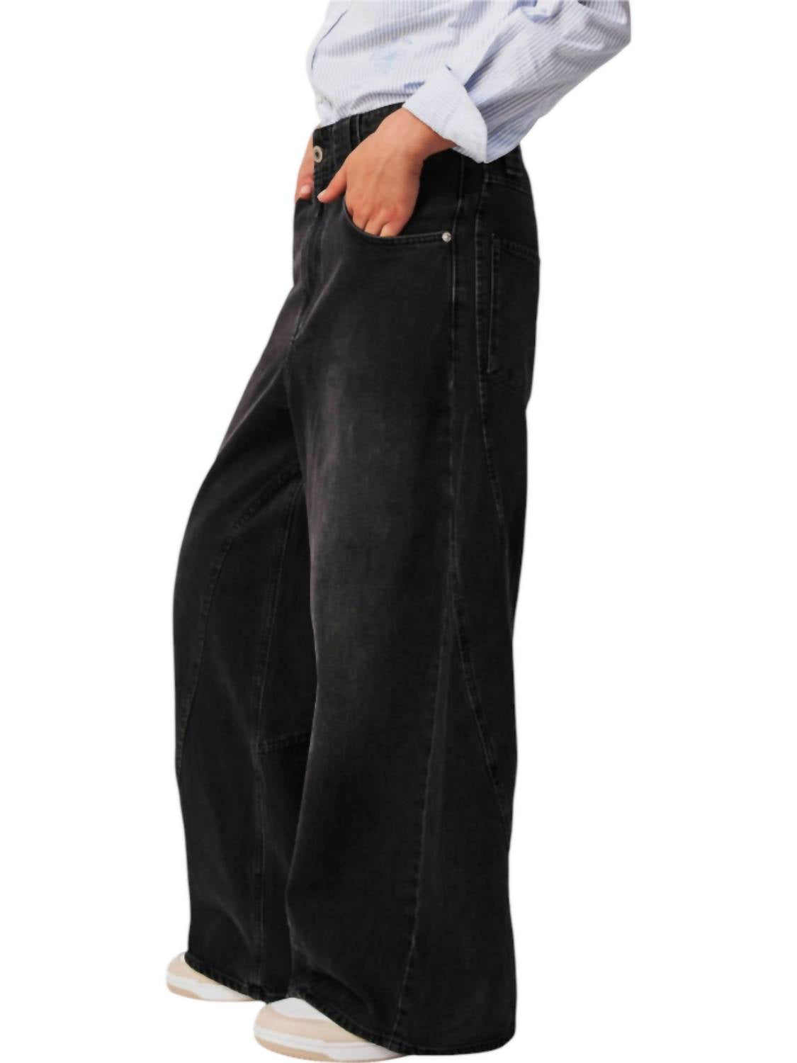 Free People - Chill Vibes Dropped Crotch Wide Leg Jeans